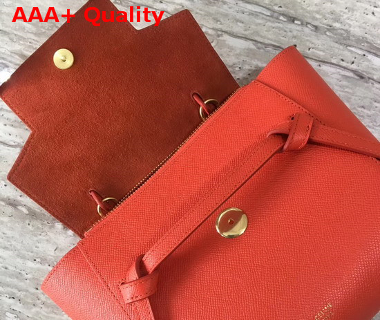 Celine Nano Belt Bag in Orange Grained Calfskin Replica