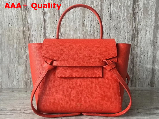Celine Nano Belt Bag in Orange Grained Calfskin Replica