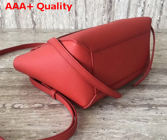 Celine Nano Belt Bag in Red Grained Calfskin Replica