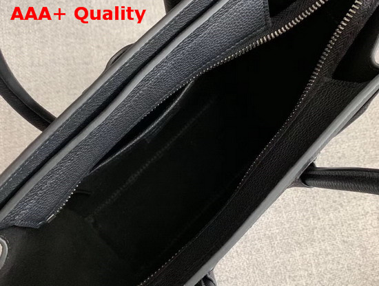 Celine Nano Luggage Bag White and Black Drummed Calfskin Replica