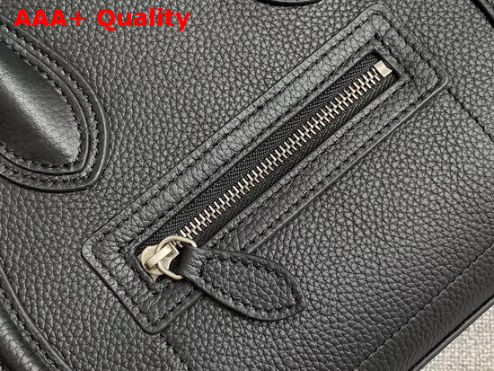 Celine Nano Luggage Bag in Black Drummed Calfskin Replica