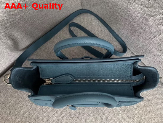 Celine Nano Luggage Bag in Blue Drummed Calfskin Replica