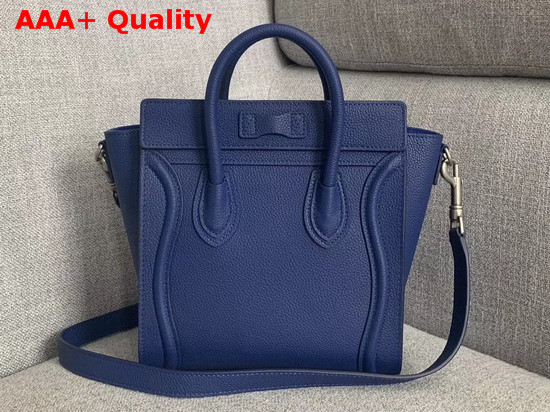 Celine Nano Luggage Bag in Electronic Blue Drummed Calfskin Replica