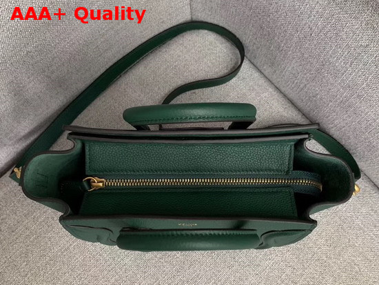 Celine Nano Luggage Bag in Green Drummed Calfskin Replica