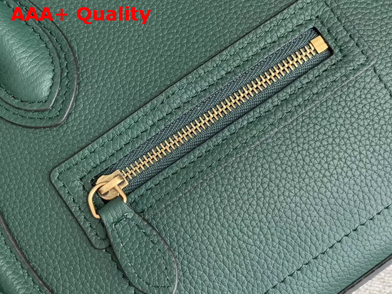 Celine Nano Luggage Bag in Green Drummed Calfskin Replica