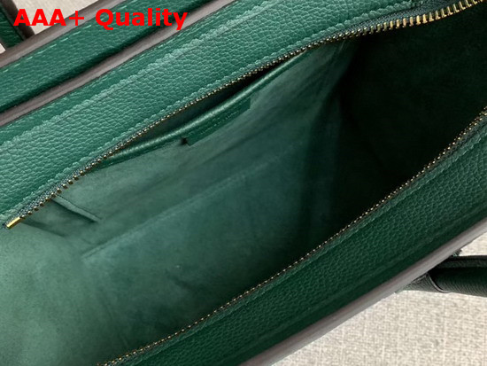 Celine Nano Luggage Bag in Green Drummed Calfskin Replica