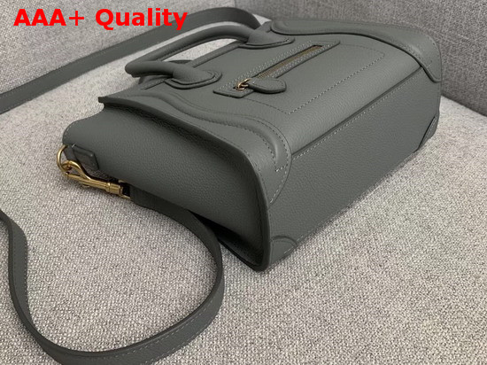 Celine Nano Luggage Bag in Grey Drummed Calfskin Replica