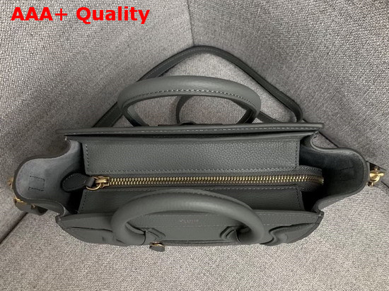 Celine Nano Luggage Bag in Grey Drummed Calfskin Replica