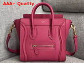 Celine Nano Luggage Bag in Pink Drummed Calfskin Replica