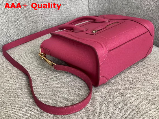 Celine Nano Luggage Bag in Pink Drummed Calfskin Replica