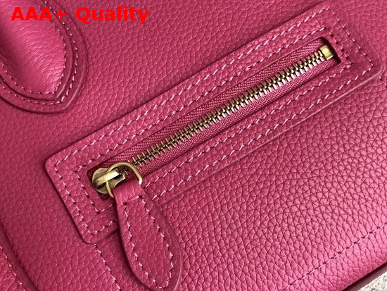Celine Nano Luggage Bag in Pink Drummed Calfskin Replica