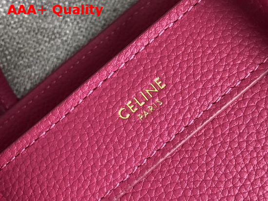 Celine Nano Luggage Bag in Pink Drummed Calfskin Replica