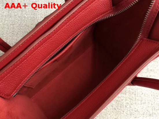 Celine Nano Luggage Bag in Red Drummed Calfskin Replica