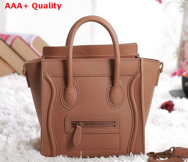 Celine Luggage Nano in Brown Calfskin for Sale
