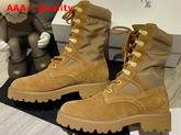 Celine Outdoor Lace Up Boot in Suede Calfskin and Nylon Tan Replica