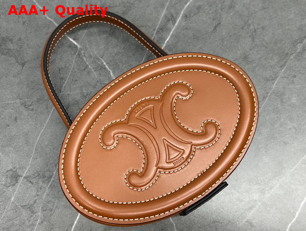 Celine Ovel Handbag in Tan Smooth Calfskin Replica