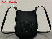 Celine Phone Pouch Heloise in Supple Calfskin Black Replica