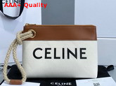 Celine Pouch Marin in Denim and Calfskin Natural Tan Replica