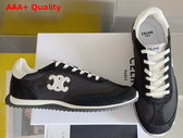 Celine Racer Low Top Sneaker in Nylon Suede Calfskin and Calfskin Black Replica