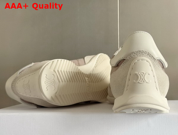 Celine Racer Low Top Sneaker in Nylon Suede Calfskin and Calfskin Rosewood Replica