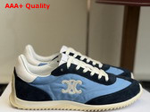 Celine Racer Sneaker in Nylon Suede Calfskin and Calfskin Denim Blue and Navy Replica