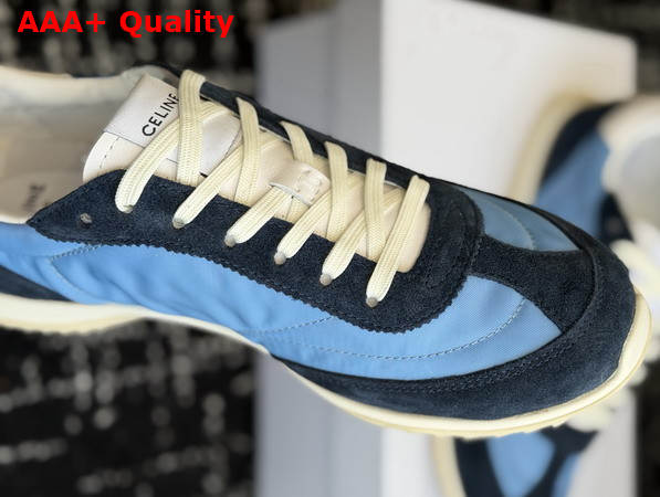 Celine Racer Sneaker in Nylon Suede Calfskin and Calfskin Denim Blue and Navy Replica