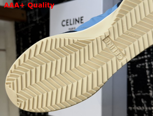 Celine Racer Sneaker in Nylon Suede Calfskin and Calfskin Denim Blue and Navy Replica
