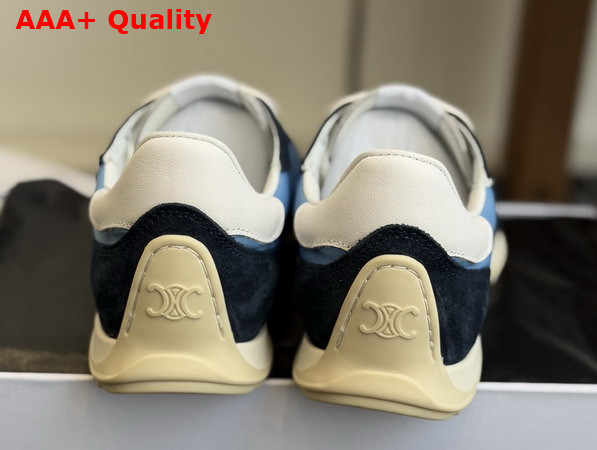 Celine Racer Sneaker in Nylon Suede Calfskin and Calfskin Denim Blue and Navy Replica