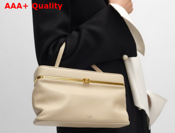 Celine Rectangle in Supple Calfskin Deep Ivory Replica