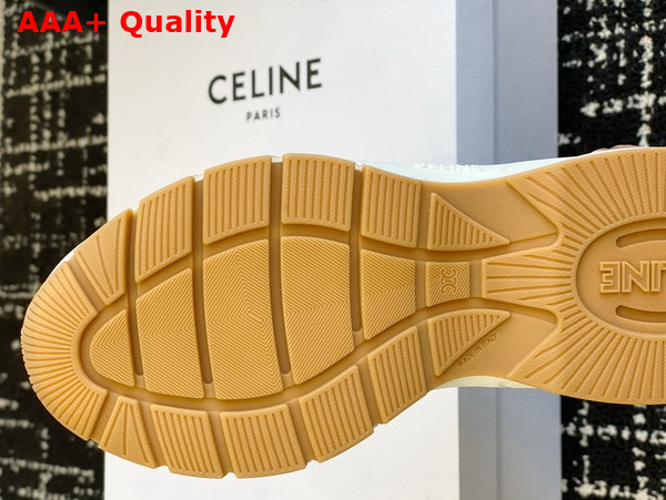 Celine Runner Cr 03 Low Lace Up Sneaker in Mesh Suede Calfskin and Calfskin White and Grey Replica
