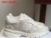 Celine Runner Sneaker in Optic White Calfskin Suede Calfskin and Mesh Replica