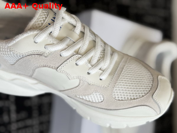 Celine Runner Sneaker in Optic White Calfskin Suede Calfskin and Mesh Replica