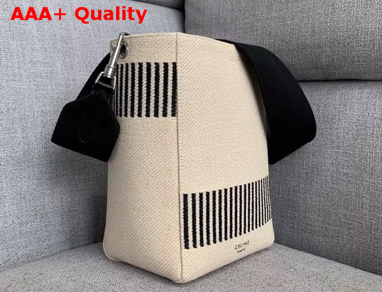 Celine Sangle Small Bucket Bag in Beige Canvas Replica