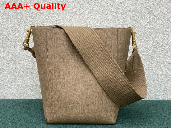 Celine Sangle Small Bucket Bag in Dark Beige Soft Grained Calfskin Replica