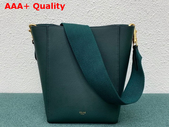 Celine Sangle Small Bucket Bag in Malachite Soft Grained Calfskin Replica