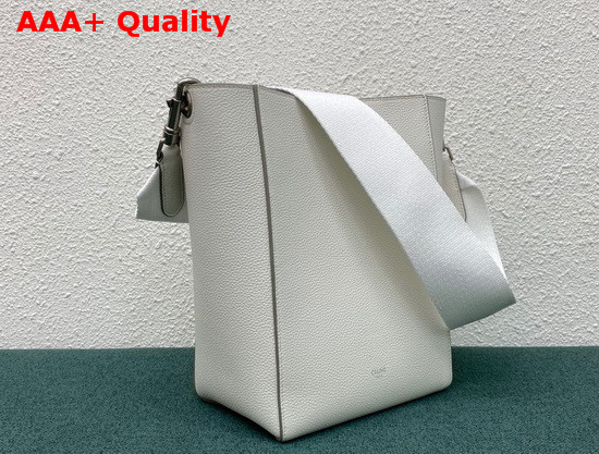 Celine Sangle Small Bucket Bag in White Soft Grained Calfskin Replica