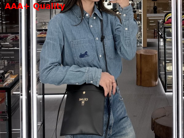 Celine Sharp Pouch in Black Smooth Lambskin Replica