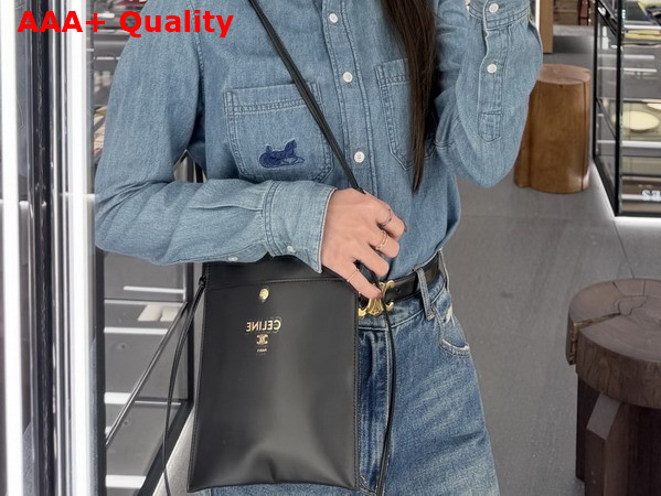 Celine Sharp Pouch in Black Smooth Lambskin Replica