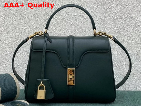 Celine Small 16 Bag in Amazone Satinated Calfskin with Long Strap in Textile and Calfskin Replica