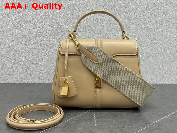 Celine Small 16 Bag in Beige Satinated Calfskin Replica