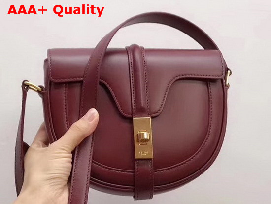 Celine Small Besace 16 Bag in Light Burgundy Satinated Calfskin Replica