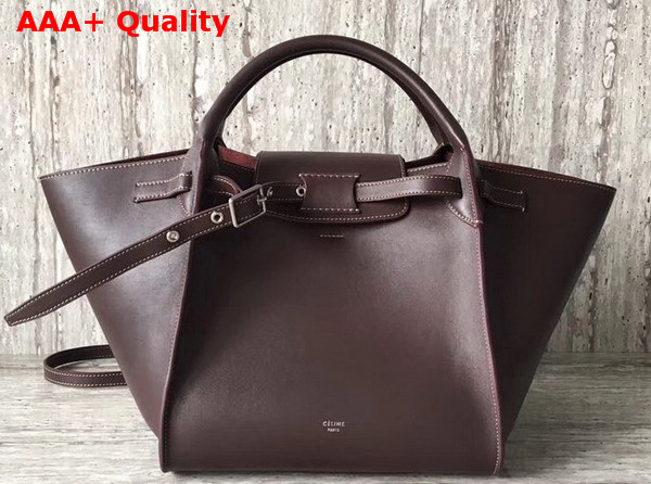Celine Small Big Bag in Burgundy Smooth Calfskin Replica
