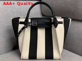 Celine Small Big Bag in Large Striped Textile Black and White Replica