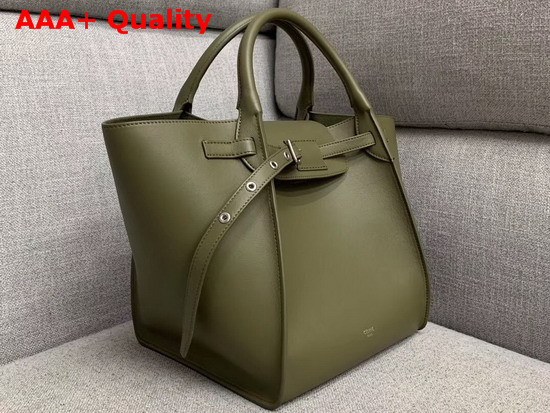 Celine Small Big Bag with Long Strap in Army Green Smooth Calfskin Replica