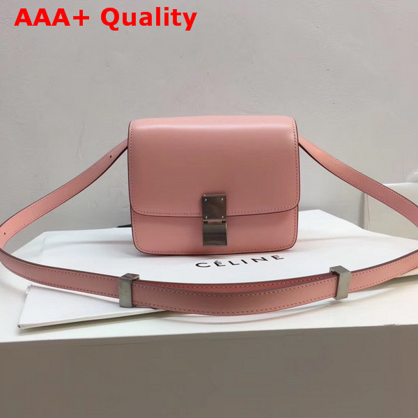 Celine Small Box Bag in Light Pink Box Leather Replica