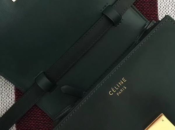 Celine Small Box Green Smooth Calfskin For Sale