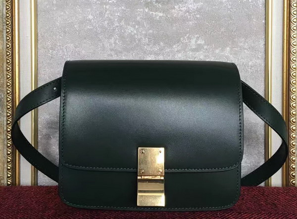 Celine Small Box Green Smooth Calfskin For Sale