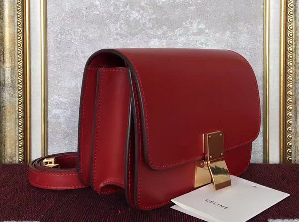 Celine Small Box Red Smooth Calfskin For Sale
