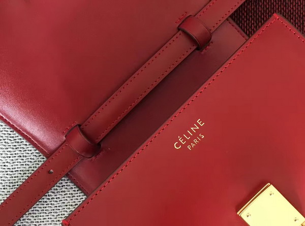 Celine Small Box Red Smooth Calfskin For Sale