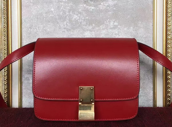 Celine Small Box Red Smooth Calfskin For Sale